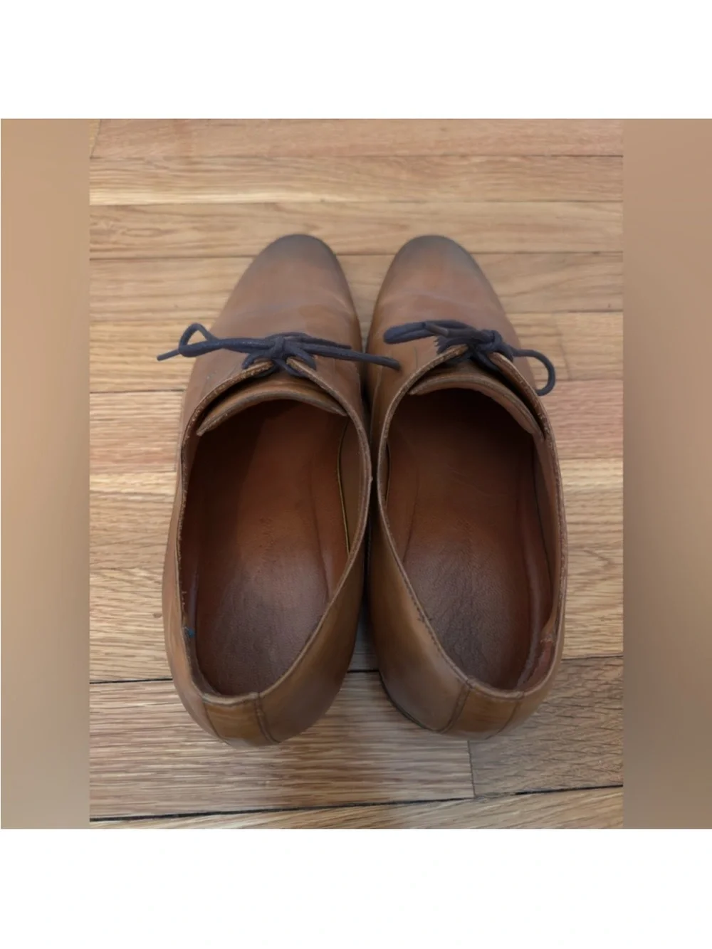 Wolf & Shepherd Men's Classic Tan Brown Leather Derby Lace-Up Shoes Sz 9.5
